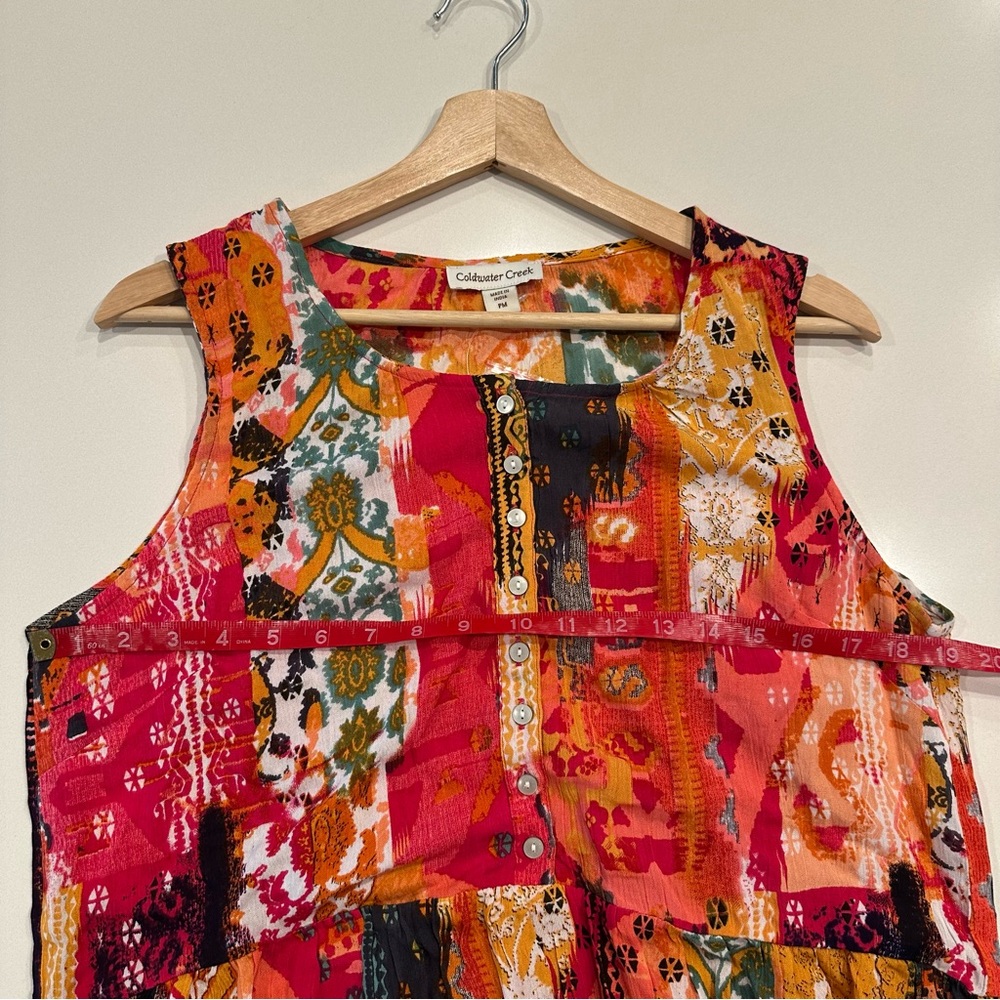 Coldwater Creek Rosa Red Patchwork Sleeveless Max… - image 4